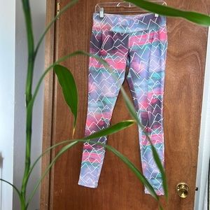 Mossimo yoga pants bright mountain design Medium